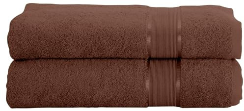 Mixibaby 2er Set Gästetuch Handtuch Duschtuch Badetuch Saunatuch Frottee Baumwolle 500gsm, Größe:Gästetuch 30x50cm, Farbe:Dunkelbraun