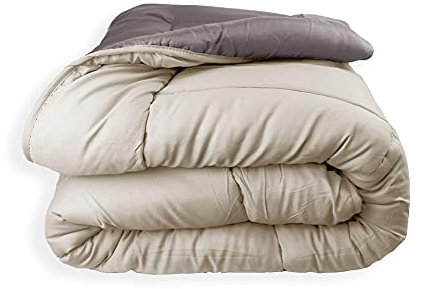 Acomoda Textil - Edredón Nórdico Reversible. Relleno Nórdico Microfibra 250 gr/m². Edredón Bicolor Cálido y Ligero de Invierno. (Avellana/Beige, 240x260)