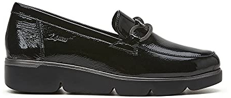 24 HORAS - Zapatos mocasín Charol Negro - Cuero para: Mujer Color: PALAK-S Negro Talla: 38