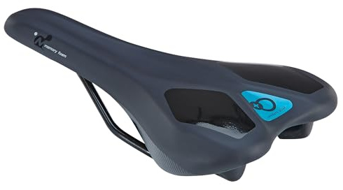 Prophete Selle de VTT avec Mousse à mémoire de Forme - Selle de VTT légère, Ergonomique et étroite pour Position Assise Sportive, 279 x 142 mm, Selle de vélo Confortable pour la Montagne et Le Trail