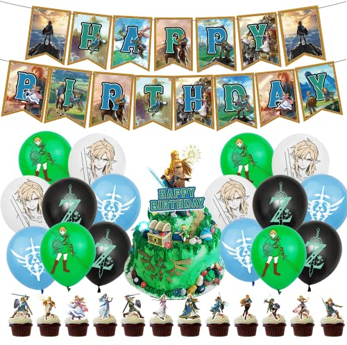 Philoctes Geburtstag Deko Set, Luftballons Party 30pcs Supplies, Videospiel Thema Party Dekoration, Ballons Geburtstag Dekoration Jungen Mädchen