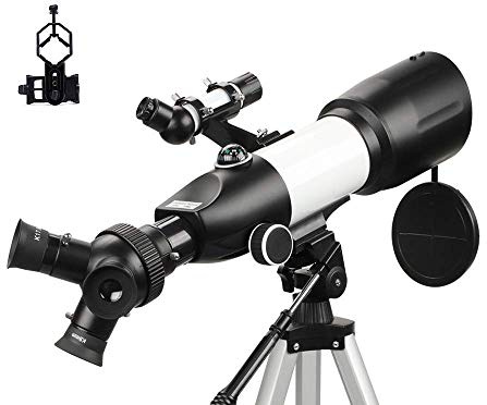 Telescope for Kids Adults Beginners, 80mm Aperture 400mm Prism FMC Lens 3 in1 Eyepieces Refractor Telescope for Astronomy with Smartphone Mount and Tripod and and Wireless Remote good