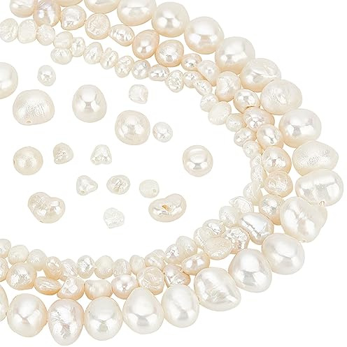 PH PandaHall 110pz 3 Misure Perle D'Acqua Dolce Perle Naturali Coltivate Irregolari Perline di Pietre Preziose Autentiche con Fori per Creazione di Gioielli Bracciali Collane Artigianato, 2.5~8mm