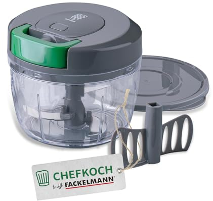 FACKELMANN Chefkoch Multi-Zerkleinerer 5-teilig – Schneider für Gemüse, Obst, Kräuter & Nüsse – Inklusive Mix-Einsatz zum Verrühren und Aufschlagen von Flüssigkeiten