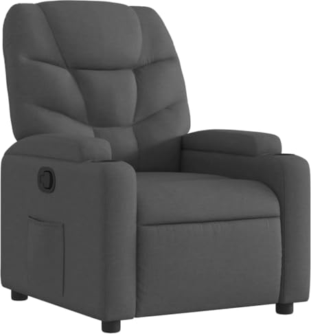 vidaXL Relaxsessel, Sessel mit Liegefunktion, Fernsehsessel Verstellbare Rückenlehne, Liegesessel Ruhesessel Polstersessel, Dunkelgrau Stoff