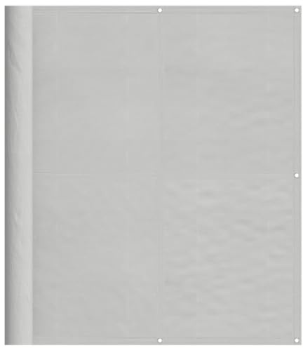 vidaXL Balkon Sichtschutz, Balkonbespannung mit Aluminium-Ösen, Balkonverkleidung Wasserfest, Balkonabdeckung Windschutz, Hellgrau 120x500cm 100% Polyester-Oxford