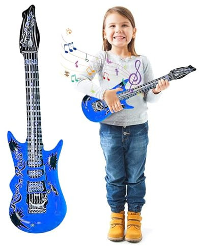 Blow-Up-Gitarren, aufblasbare Gitarren für Kinder,Aufblasbare Luftgitarre - Aufblasendes Gitarrenspielzeug für Kinder, lustige Musikinstrumente, aufblasbare Requisiten für die Dekoration von Geburtsta