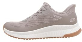 Skechers Donna Bobs Squad 4 Staple Look Slip-In ALLENATRICE, Taupe Mesh, 41 EU