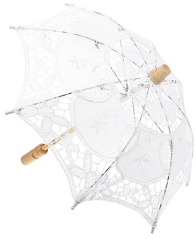 WESIEVYA 1stück Vintage Spitzenhochzeitsparasol Elegante Dekoration Für Hochzeiten Geburtstagsfeiern Und Fotografie Leicht