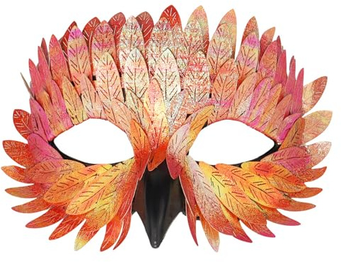 HSSPYY Elegante Vogelmaske Halbgesichtsmaske für Karneval Federdesign, Plastikmasken mit falschen für Faschingsfeiern Perfekt für Maskenbälle Fasching Kostümpartys und Shows