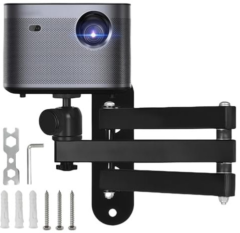 Faltbarer Beamer Wandhalterung 40cm, Verstellbare Projektorhalterung 360° Drehbar, Metall Projektor Ständer Mit 1/4 Gewinde, Universal Einstellbare Projektorhalterung Für Heimkino, Spielzimmer, Büro
