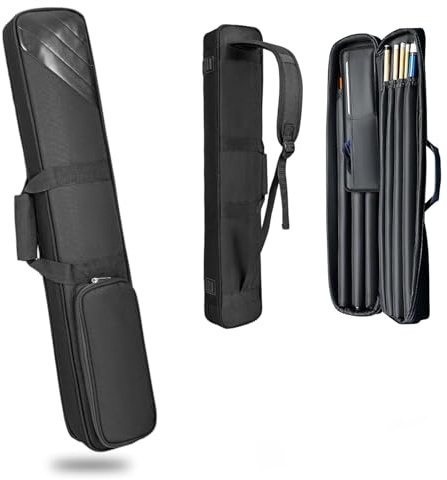 TROKUZEN Pool Cue Case, Pool Stick Case 3x4 Holds 4 Butts & 4 Shafts, Soft Padded Billiard Cue Backpack with Multiple Accessory Pockets, Adjustable Shoulder Strap & Handle for Men and Women
