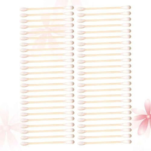 LOORGVEL 300 Bastoncillos de Algodón Beige para Uso Cosmético y Limpieza Facial, Portátiles y Fáciles de Llevar para Viaje y Uso en Casa