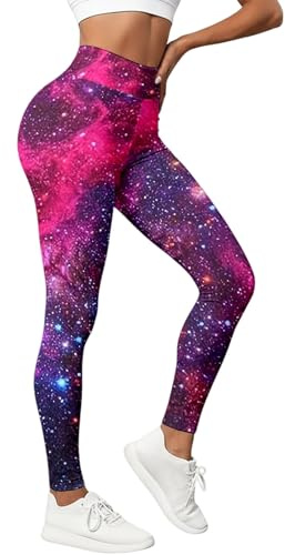 Costume Galaxy Donna Leggings Con Motivo A Vita Alta Stampato Colorato Yoga Pantaloni Stretchy Pantaloni da Yoga Pantaloni Render Pantaloni Donna Pianeta Leggins Galassia Grandi Taglie Sport Leggings