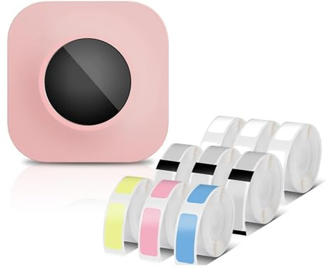 CCZRD Impresora De Etiquetas Portátil Q30S Mini Térmica Etiqueta Autoadhesiva Conexión Inalámbrica Impresión Rápida Nítida Cada Etiqueta(Pink Set)