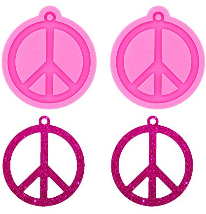 Nifocc Friedens Lot de 2 moules en silicone avec trous en époxy pour bricolage, bijoux, artisanat