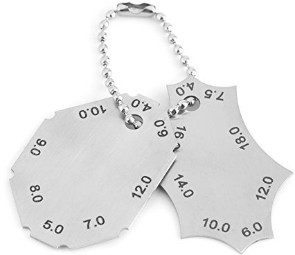 Utensili per saldatura, saldatura a raccordo a T Giunto di saldatura Profondità della gola Calibro di lunghezza della gamba Righello Calibro a due pezzi Argento