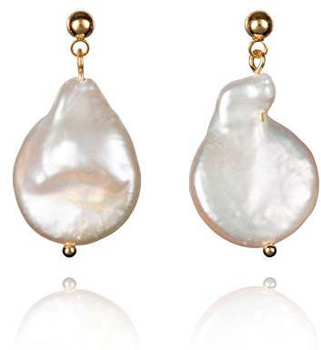 namana Orecchini Pendenti con Perle Barocche, Orecchini Placcati in Oro da Donna, Orecchini Pendenti Dorati con Perle Grandi, Idee Regalo di Gioielli per Donne e Ragazze Adolescenti,
