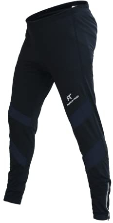 Fashion Track Cycling Trousers Men - Coolmax Padded MTB Trousers Made with Highly Elastic and Dense Roubaix Material for Long, Comfortable Bike Rides - Available in 5 Catchy Patterns (Black, L)