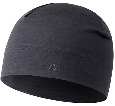 TOM FYFE Premium Leichte Merino Beanie Unisex Anthrazit/L/XL aus 100% Merinowolle – temperaturregulierend, geruchshemmend – Made in Europe