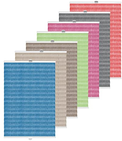 Rikmani Plissee Klemmfix ohne Bohren Faltrollo Blickdicht Jalousie für Fenster & Tür Plisseerollo MELY Sichtschutz Sonnenschutzrollo pink-105-120