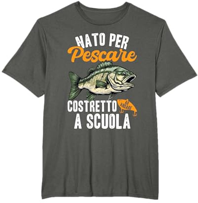 Pesca Bambino Nato per Pescare costretto ad Andare a Scuola Maglietta