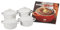 Le Creuset 4 x Mini-Kasserollen aus Steingut mit Kochbuch, 237 ml, Weiß