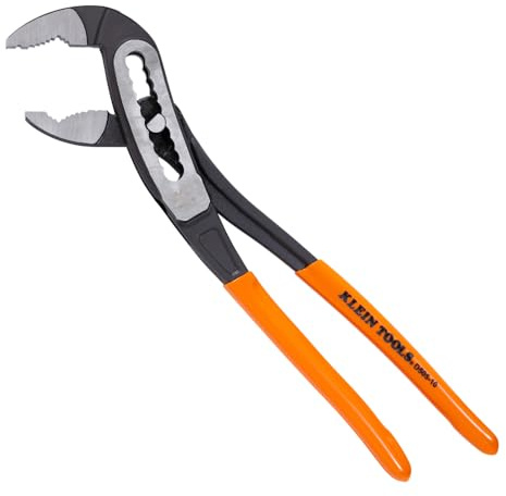 Klein Tools D50510 Classic Klaw Pump Pliers V-Jaw Tongue and Groove, Hardened Teeth for Maximum Torque, 10-Inch