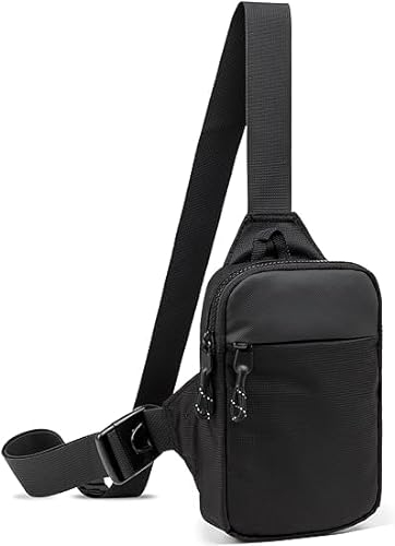 Lidxfeo Wasserfeste Crossbody Tasche Klein, Multi-Pocket Brusttasche Herren, Anti-Diebstahl Sling Schultertasche, für Wandern, Reisen, Joggen usw