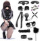 Kit Bondage 11 Pezzi, Sex Toys SM in Pelle Fetish per Principianti, Set Bondage per Coppie Set di Giocattoli Erotici per Bondage per Adulti, Coppia con Manette, Guinzaglio per Maschera