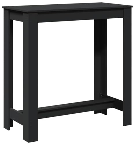 Table de bar noir 102x50x103,5 cm bois d ingénierie