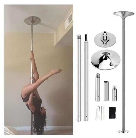MMDXDLX Barra Pole Dance Barra de Baile for Ejercicio físico, Barra de Baile portátil y extraíble for Gimnasio, Bar, Club en casa, Altura Ajustable(2.3M-2.7M(7.3ft-9ft))