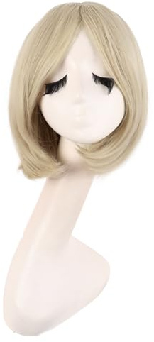 MapofBeauty 12 Pollice/30 cm Fashion Heat Resistente Unisex Corto Lisci Beauty Parrucca (Biondo)