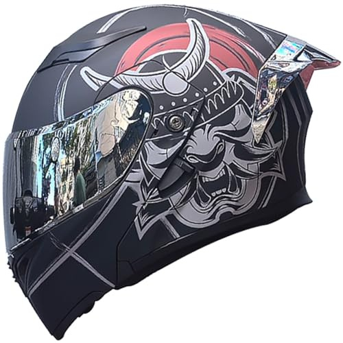 Letetexi Casque Moto Modulable Double Visière Scooter Chopper ECE Homologué Casque Moto Homme et Femme Casques Intégraux Flip-Up Anti-Collision Casque Integral Modulable pour Locomotive