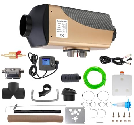 Ruiangaore Riscaldamento autonomo diesel 24V 7kW con display LCD, modalità altopiano, allarme alta temperatura e regolazione automatica della temperatura per camion, camper e barche Riscaldamento