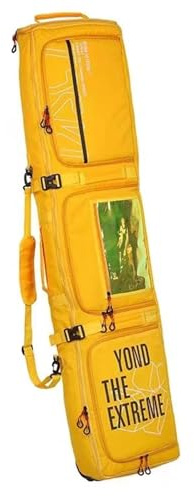 Lzyjck Ski Bag with Wheels, Waterproof Roller Snowboard Bag Durable Padded Ski Boot Bags Storage Ski Board Boots, Helmet, Jacket for Flying Air Travel, 150cm (Extendable To 165 cm)