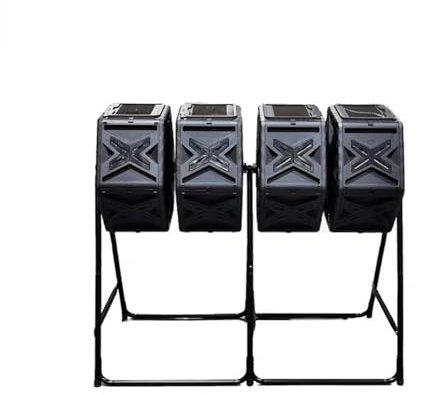 Compostiera Girevole Per Esterni, Contenitore Per Compost Da Giardino Da 74 Galloni (280 L) Grande Con Porte Scorrevoli, Design Girevole A 360°, Per Cortile, Giardino, Patio