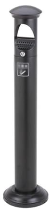 ruyi-1986 Ceniceros de pie Columna de Ceniza Negra con Cerradura, Hierro esmaltado al Horno, for Exteriores, vestíbulos hoteles y Lugares públicos