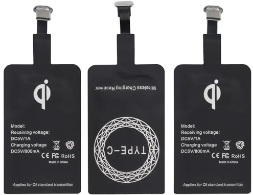 3Pezzi Caricabatterie Wireless,Adattatore per ricevitore ricarica wireless