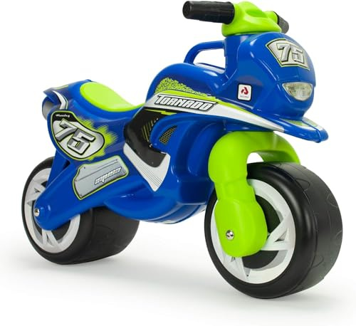 Moto Porteur Enfant 18 Mois à 3 Ans sans Pédales Bebe - Tundra Tornado Stable + Ergonomique Moto Draisiènne 2 Ans Roues Larges + Transport Facile + Style Course | INJUSA