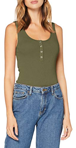 PIECES Damplektrum Tank Noos Bc Top, Djupt ljus grön, S