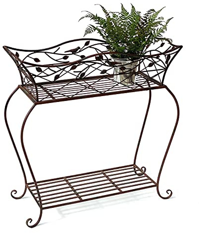 DanDiBo Blomställ med korg blomlåda brun 75 cm 93980 L växtlåda modern växtställ växthylla