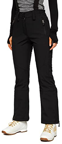 BOLF Damen Trekkinghose mit abnehmbaren Hosenträgern – Wanderhose wasserdicht Winddicht – Outdoorhose Sport Style W702 Schwarz L [F6F]