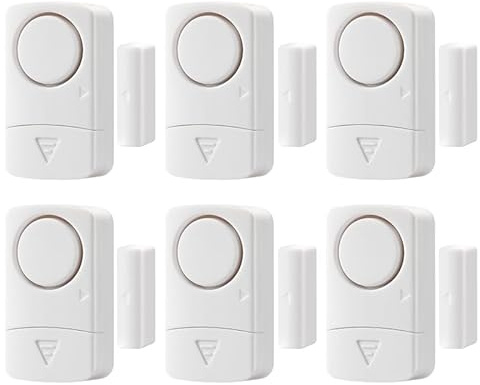 Dörrlarm, lätt att installera dörr- och fönsterlarm, för hemsäkerhet, stöldsystem, 120 DB dörr- och fönsterlarmsensor, barnsäkerhet poollarm (6-pack)
