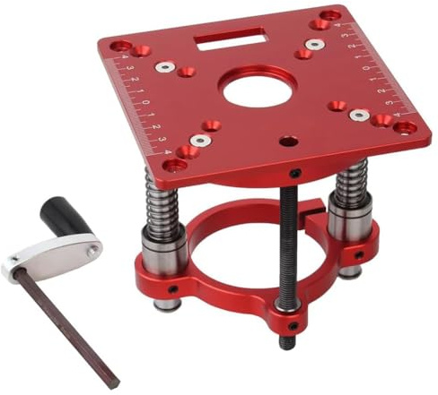 MYCHUS Mini Piastra di Inserimento Tavolo per Fresatrice e Sollevatore per Fresatrice per Rifilatrice Universale da 65 Mm, Fresatrice da Banco Quadrata per Lavorazione del Legno Durevole