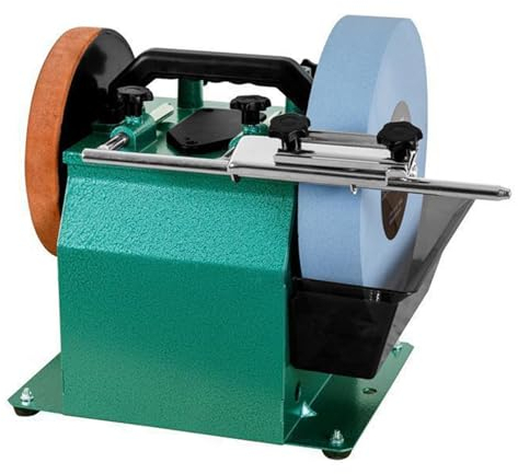 DWSSX Système d'affûtage refroidi à l'eau bidirectionnel de 10 pouces, aiguiseur de couteaux électrique avec réservoir d'eau réglable for affûter les ciseaux et les lames de raboteuse 240 W