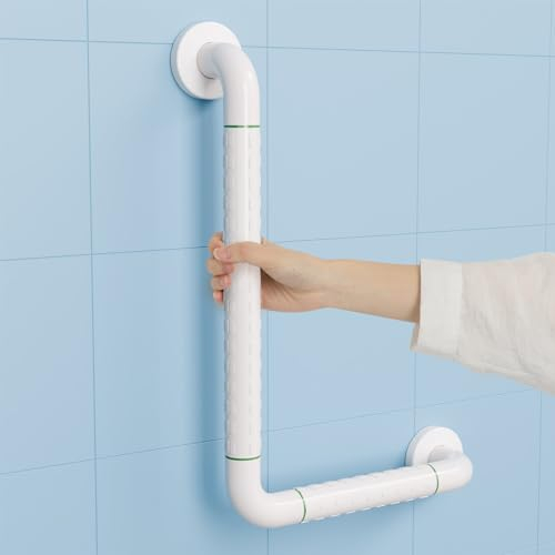 KULACO Haltegriffe für Senioren, Duschgriff Edelstahl Badewannengriff Rutschfest Sicherheitsgriff, 45 X 30cm Sicherheitsgriff L-förm Wandhaltegriff Griffstangen für WC Bad Badewanne Treppenhandlauf