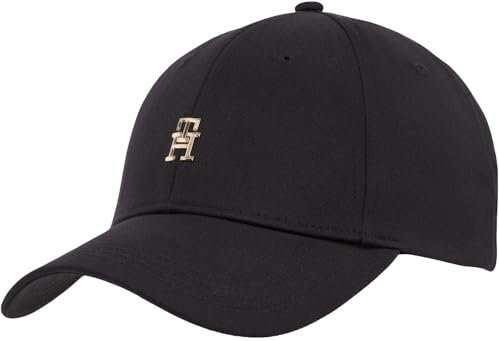 Tommy Hilfiger Damen Cap Elevated Chic aus Baumwolle, Schwarz (Black), Einheitsgröße