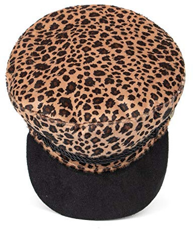 Hut Damen Modern Modern Vintage Plus Leopard Lässige Baskenmütze Samt Winter Visier Damen Druck Warme Baseballmützen Hut Sommer Festival Herbstwinter Einfarbig (Coffee, One Size)