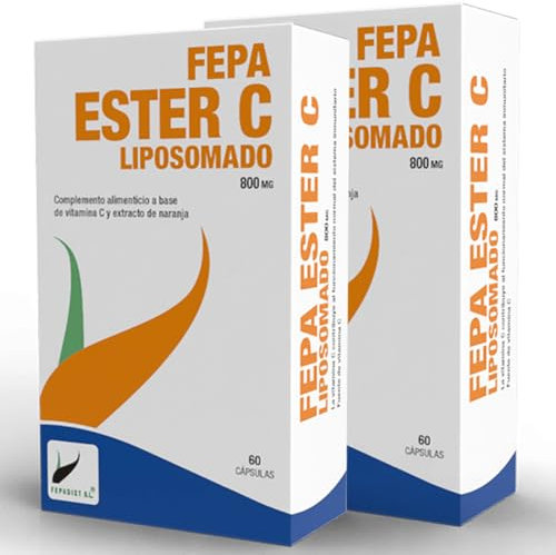 FEPA-ESTER C LIPOSOMADA | Suplemento Alimenticio Vitamina C | Potente Antioxidante | Refuerza Defensas Naturales | Combate Resfriados | 120 cápsulas | Sin Gluten y Sin Lactosa